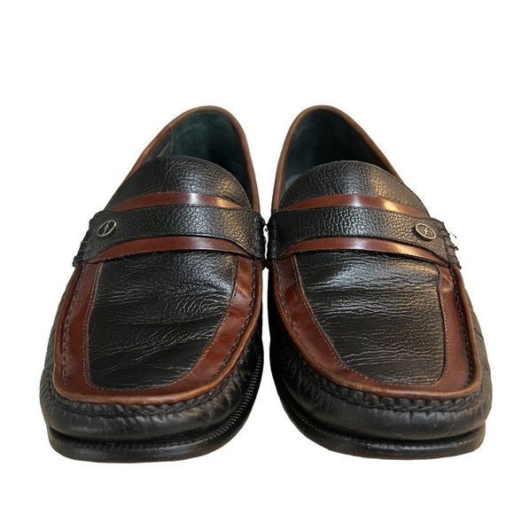 Florsheim Loafers Mens 10EEE Two Toned Black Brown Leather Slip on Shoes main image 5